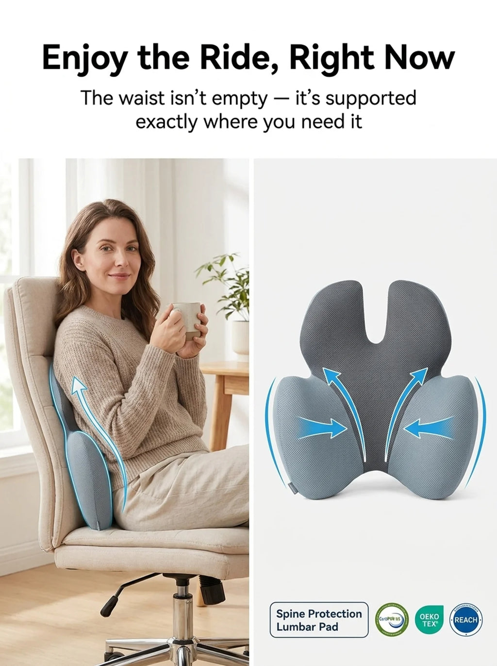 Nightbloom Memory Foam Lumbar Support Pillow