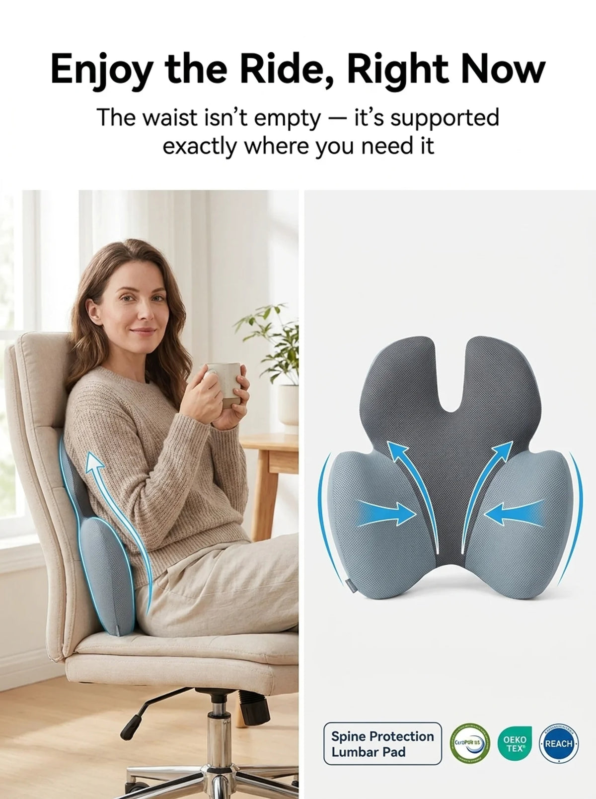 Nightbloom Memory Foam Lumbar Support Pillow
