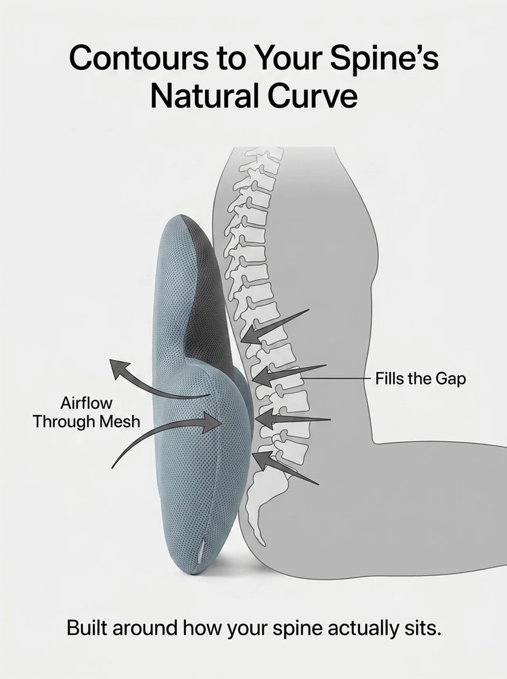 Nightbloom Memory Foam Lumbar Support Pillow